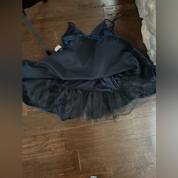 B Darlin-Shimmer flair dress. Navy metallic-1/2 juniors-NWT - Picture 3 of 7